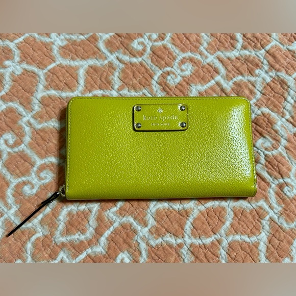 kate spade Handbags - Kate Spade Chartreuse Zip Around Wallet
